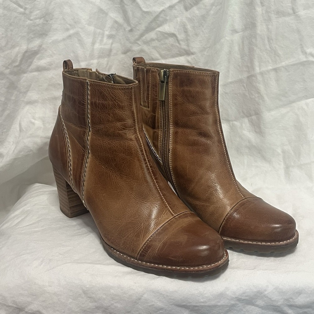 Antelope Tobacco Brown Women's‎ Leather Ankle Bootie Boots 792 Size EU 37
